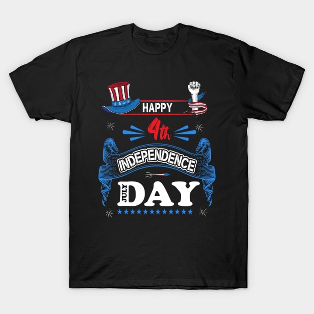 Happy 4th of July Independence Day T-Shirt by Printashopus